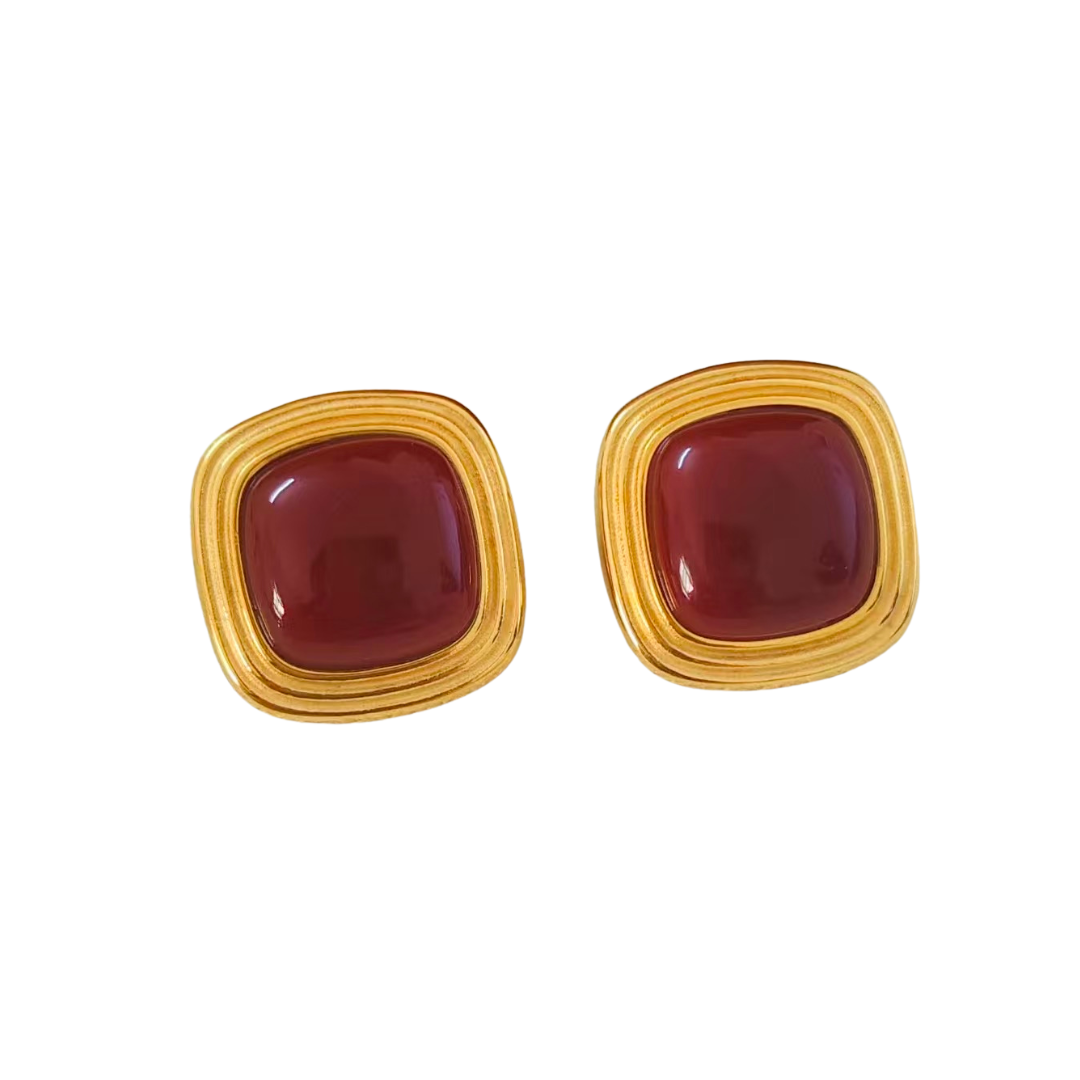 Cleo Earrings - Bordeaux