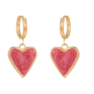 Fall head over heels for our Red Heart Hoops! ❤️ These statement earrings feature a vibrant red heart detail, adding a pop of colour and charm to any outfit. Made from 18K gold plated stainless steel, they’re stylish, comfortable, and designed to last. P.