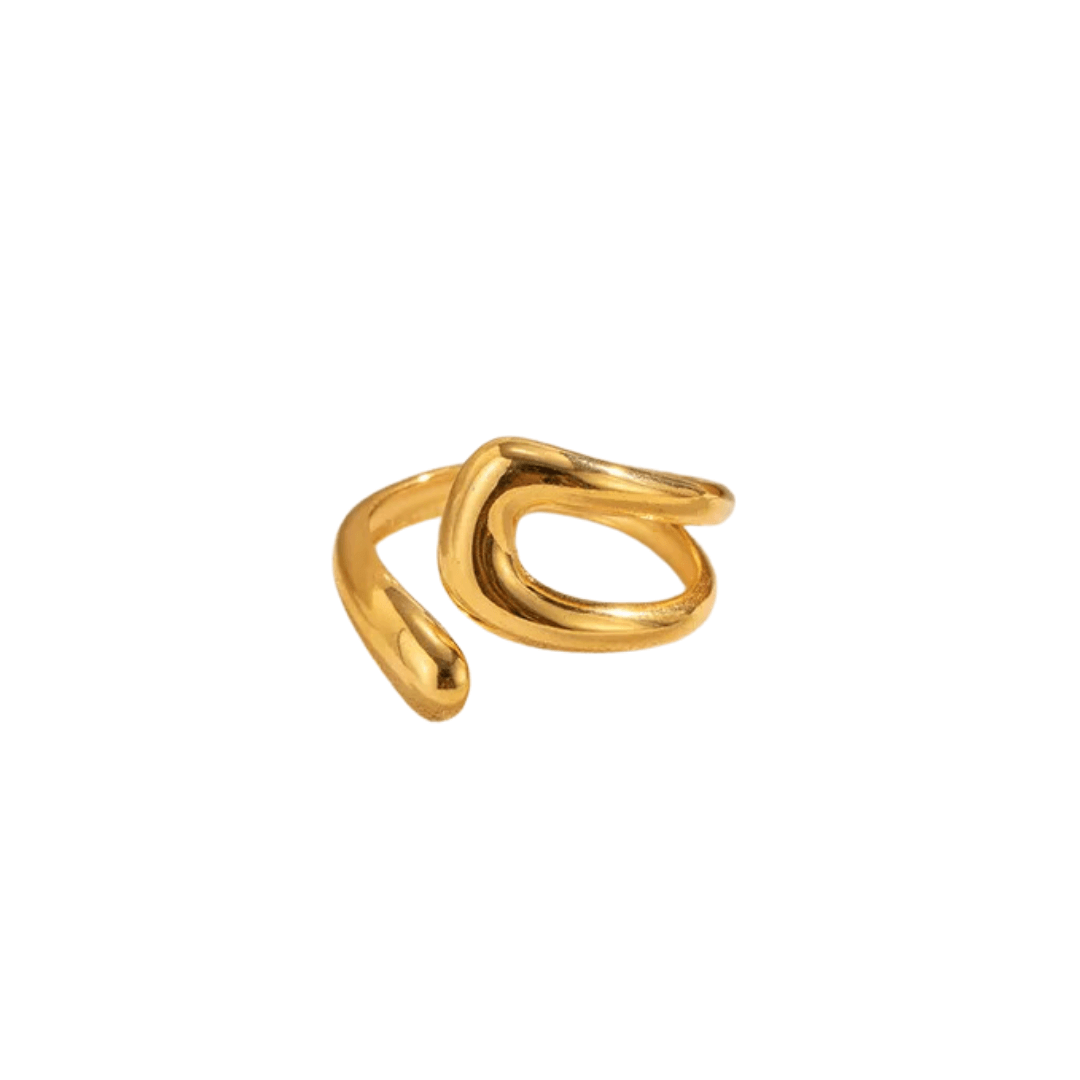 The Rae Ring is here to make your style pop! 💫 With its one-of-a-kind design and unique details, this ring is perfect for elevating any outfit and showing off your individuality. Crafted from 18K gold plated stainless steel, it’s water-resistant, tarnish