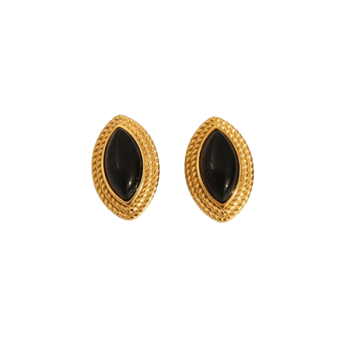 Black Oval Earrings