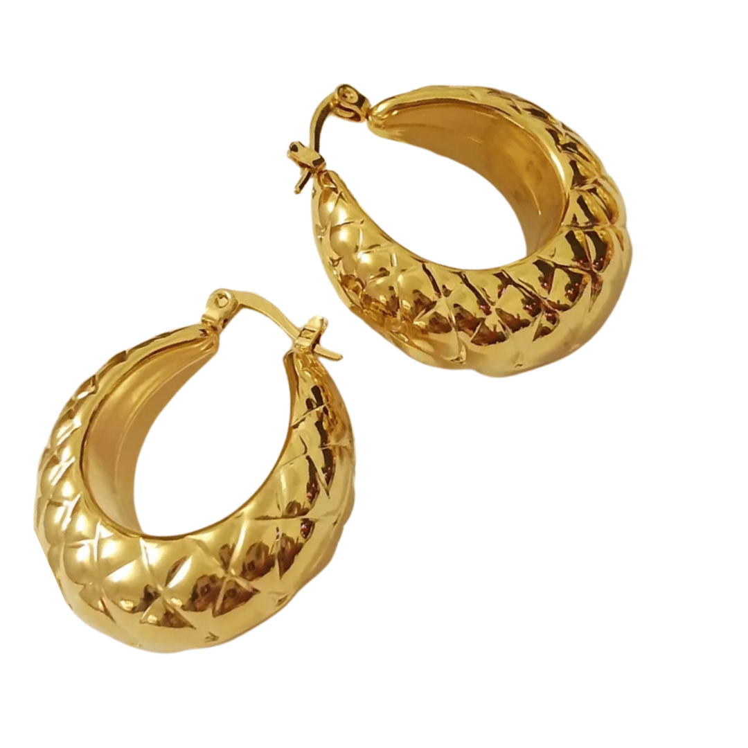 Textured Gold Hoop Earrings