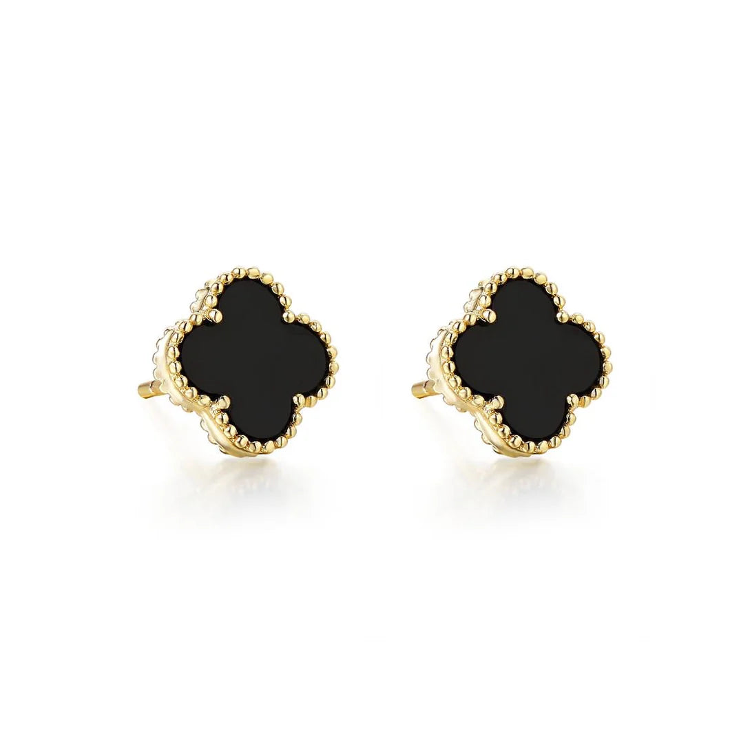 Black Clover Stud Earrings